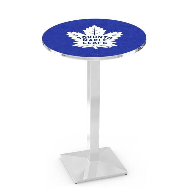 42" Chrome Toronto Maple Leafs Pub Table, 36" dia. Top