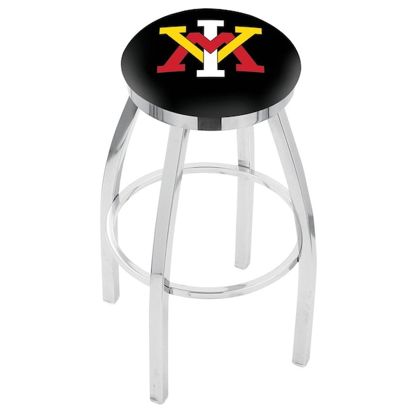 25" Chrome Virginia Military Institute Swivel Bar Stool, Accent Ring