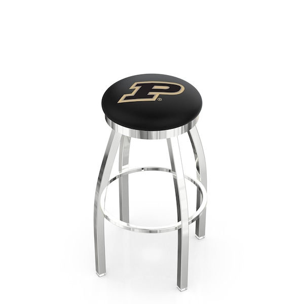 25" Chrome Pitt Swivel Bar Stool, Accent Ring
