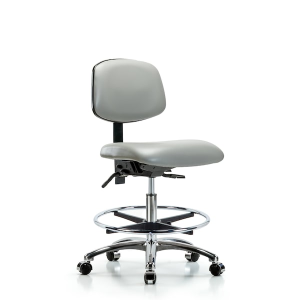 Chair, Vin, Med Bench, Chr Tilt CF Cast, Dov, No Arms, 22" to 29" Height, Dove