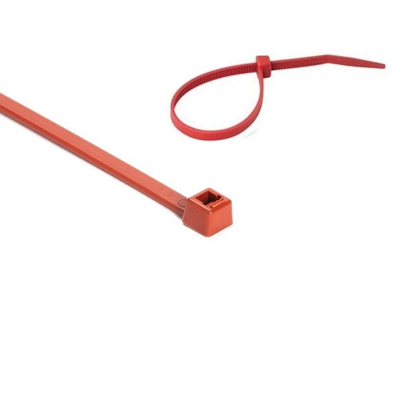 Cable Tie, 390 mm L, Red, Nylon, 100 PK