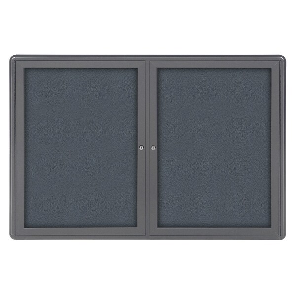 Enclosed Fabric Bulletin Board 36x60", 2 Door