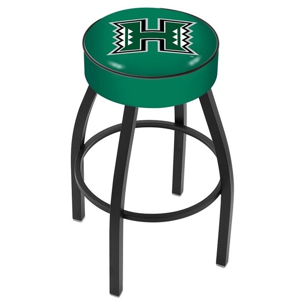 25" 4" Hawaii Cushion Seat, Blk Wrinkle Base Swivel Bar Stool