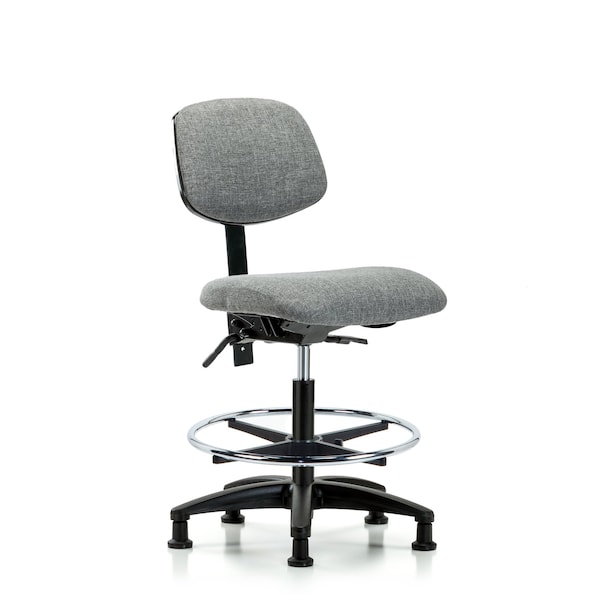 Chair, Fab, Med Bench, Tilt CF Glides, Gry, No Arms, 22" to 29" Height, Gray