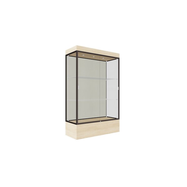 Lighted Floor Display Case 48x76x20, 12" Base, Bronze