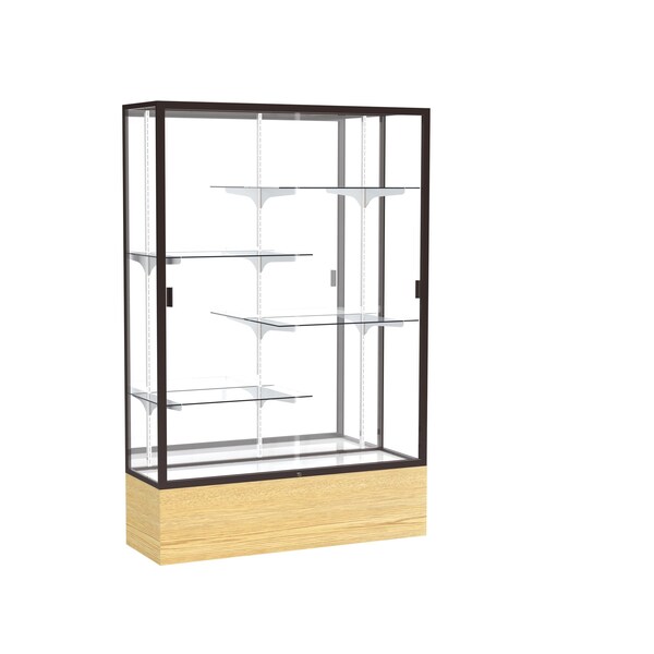 Floor Display Case 48x72x16, Mirror, Dark Bronze