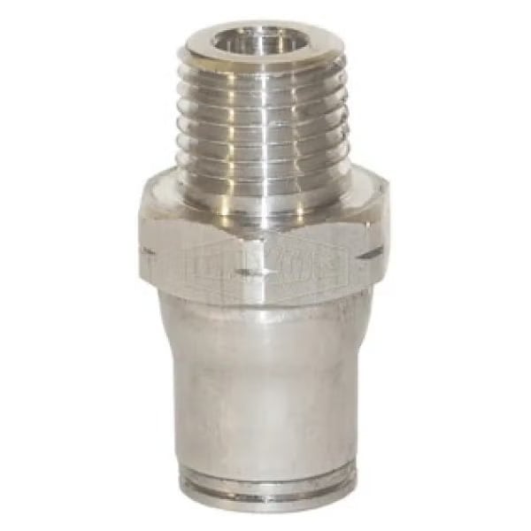 Legris by  Push-In Connector, 3/8 x 1/2 in Nominal, MNPT x Tube, 290 psi Pressure, SS, Domestic