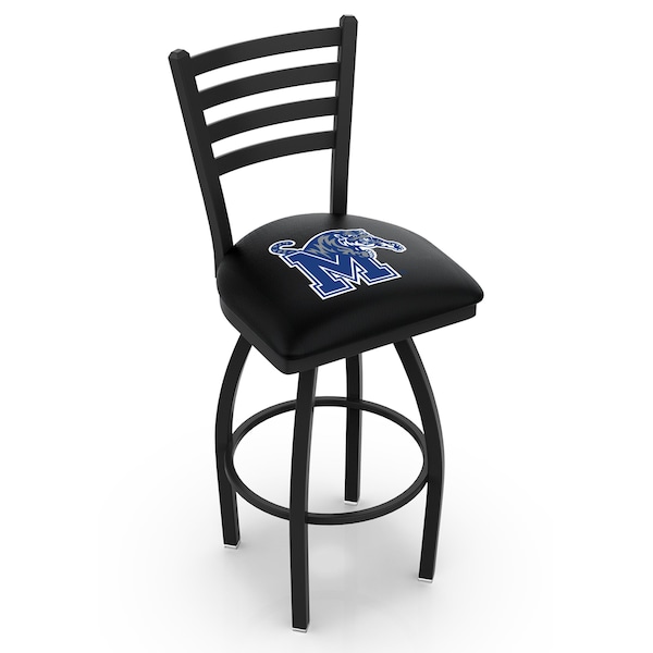 25" Blk Wrinkle Memphis Swivel Bar Stool, Ladder Back
