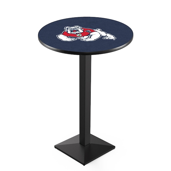 42" Blk Wrinkle Fresno State Pub Table, 36" dia. Top
