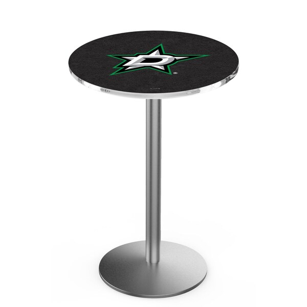 42" Stainless Steel Dallas Stars Pub Table, 36" dia. Top