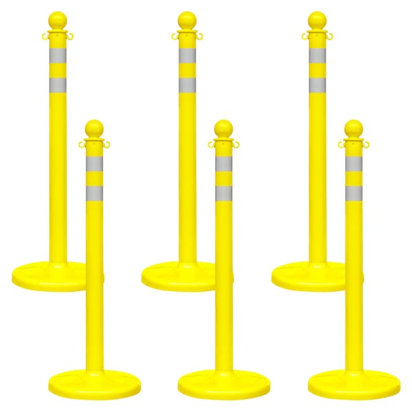 Yellow Reflective Medium Duty Stanchion (6-Pack)
