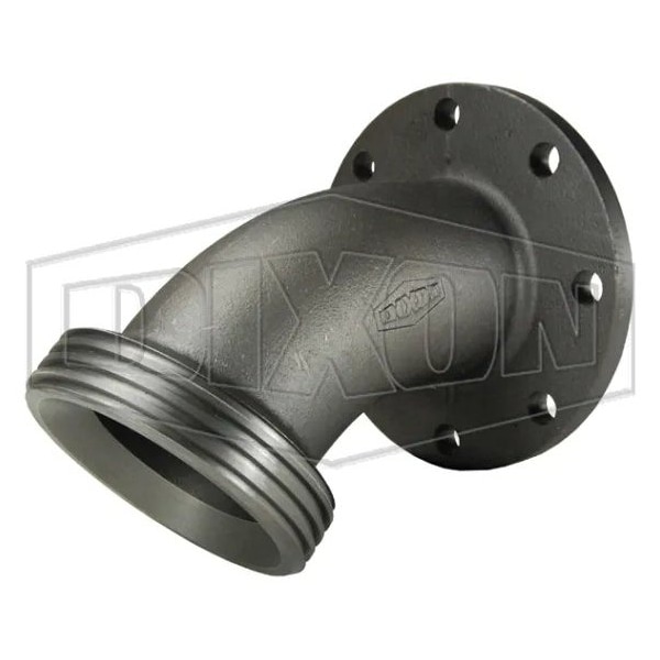 1 pc Elbow Adapter, 4 in Nominal, Flanged x Female Hammer Union End Style, Iron