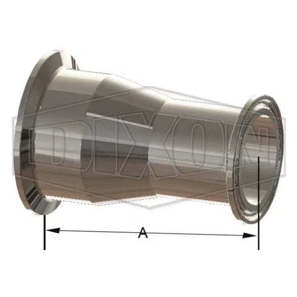 BioPharm Concentric Reducer, 1 x 1/2 in, Clamp, 316L SS, Domestic