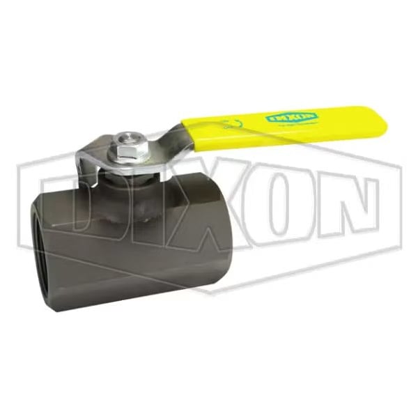 2-Way Ball Valve, 1-1/2 in Nominal, FNPT End Style, Carbon Steel Body, Standard Port, PTFE Softgoods