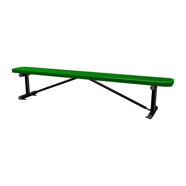 Bench w/o Back, Surfce Mount, 8ft., Green