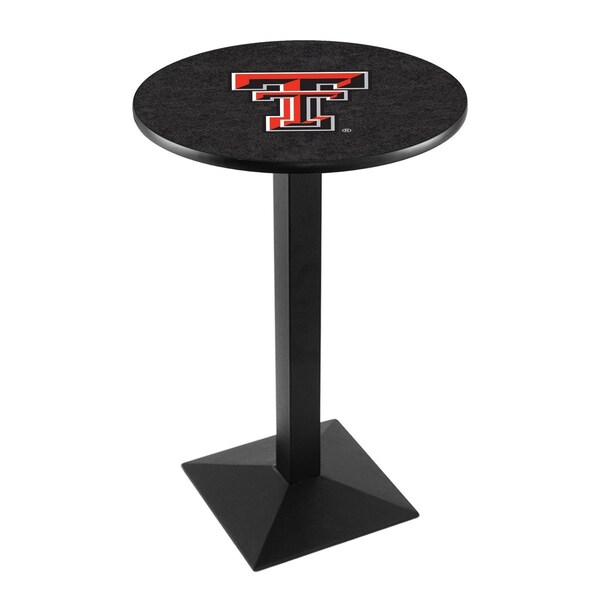 42" Blk Wrinkle Texas Tech Pub Table, 36" dia. Top