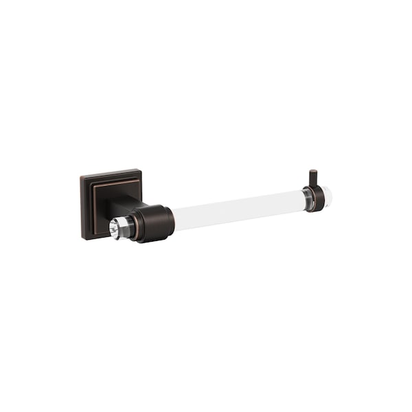 Glacio Clear/Oil-Rubbed Bronze Contemporary Single Post Toilet Paper Holder