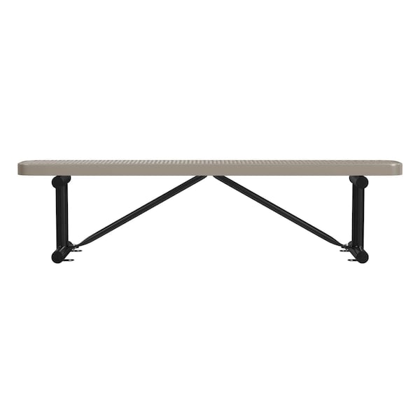 Bench w/o Back, Surface Mount, 6ft., Beige