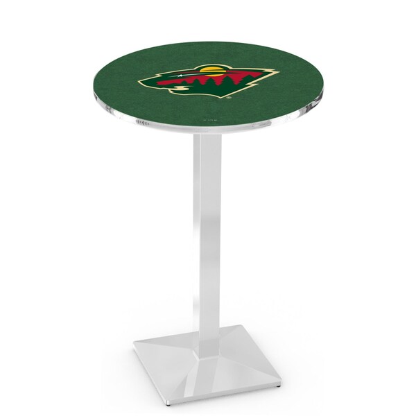 42" Chrome Minnesota Wild Pub Table, 36" dia. Top