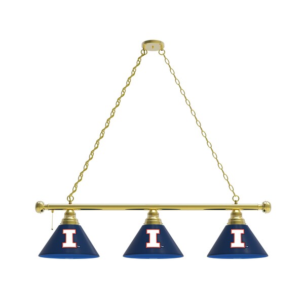 Illinois 3 Shade Billiard Light, Brass Fixture