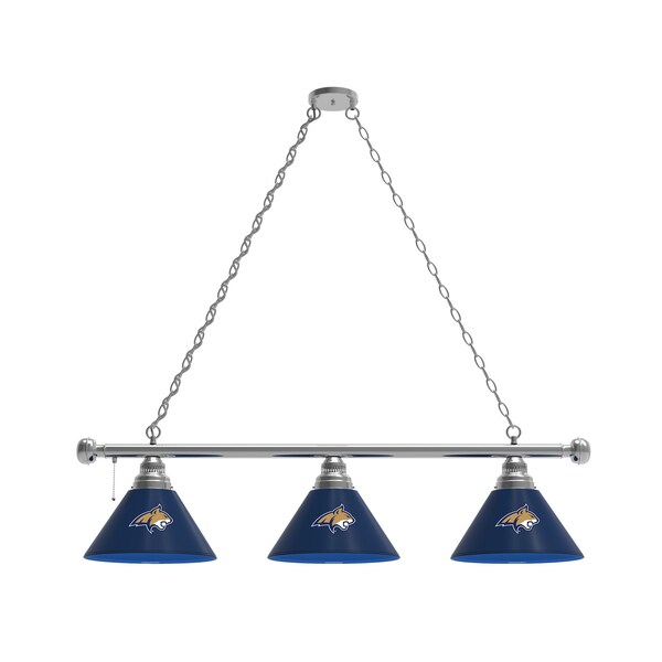 Montana State 3 Shade Billiard Light, Chrome Fixture