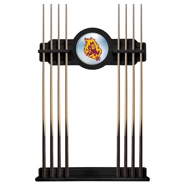 Arizona State Cue Rack in Black Finish, Sparky Logo