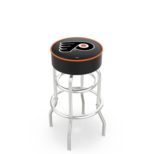 25" Philadelphia Flyers Cushion Seat, 2-Ring Chrome Swivel Bar Stool