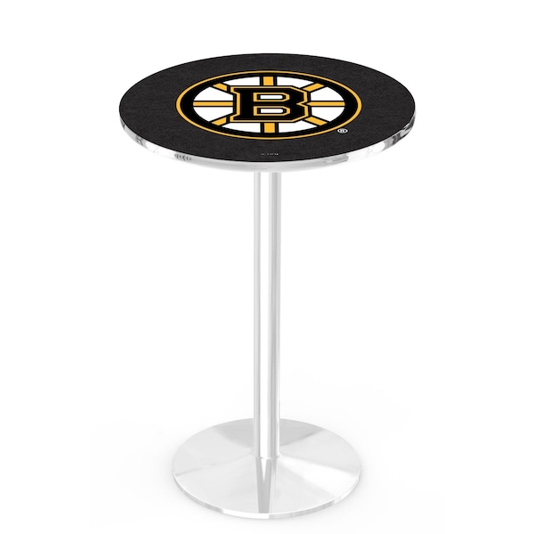 42" Chrome Boston Bruins Pub Table, 36" dia. Top