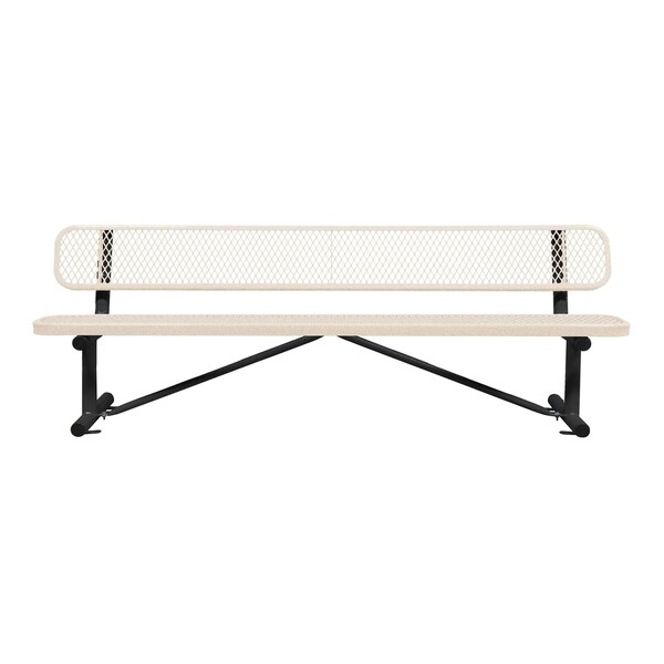 Bench/Back, Surface Mount, 8ft., Sandstone