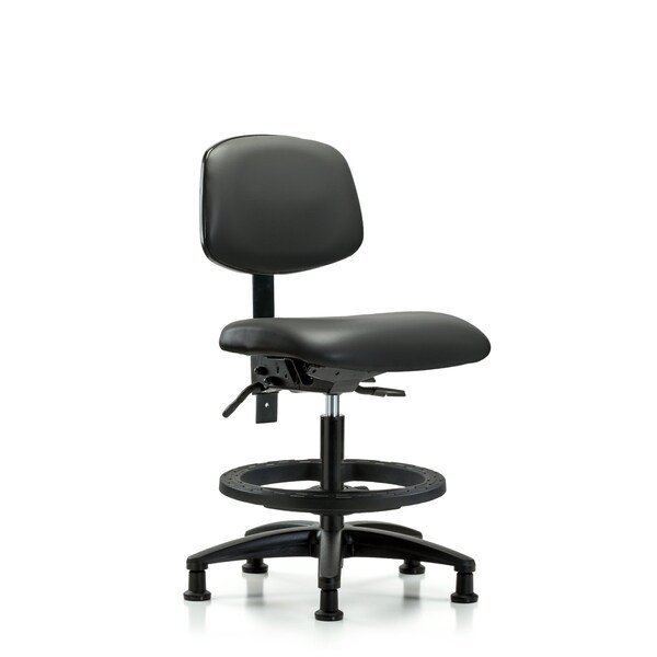 Vinyl Chair, Med Bench, Tilt, Foot Ring, Glides, Carbon