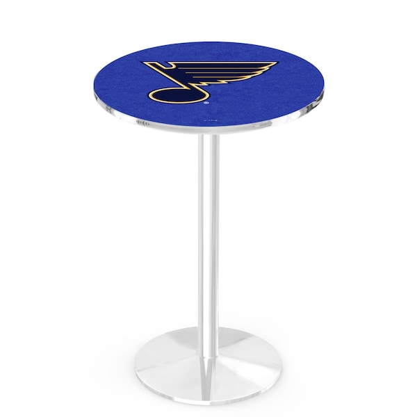 42" Chrome St Louis Blues Pub Table, 36" dia. Top
