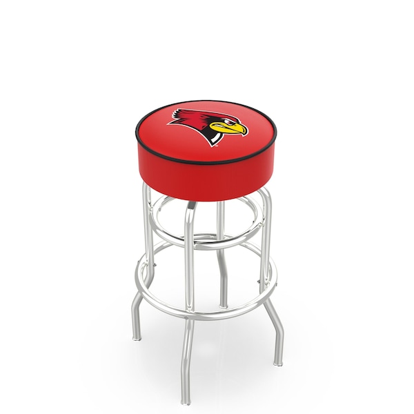25" Illinois State Cushion Seat, 2-Ring Chrome Swivel Bar Stool
