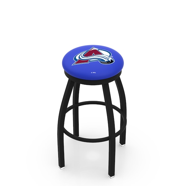 25" Blk Wrinkle Colorado Avalanche Swivel Bar Stool, Accent Ring