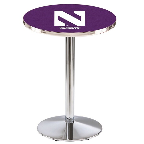 42" Chrome Northwestern Pub Table, 36" dia. Top