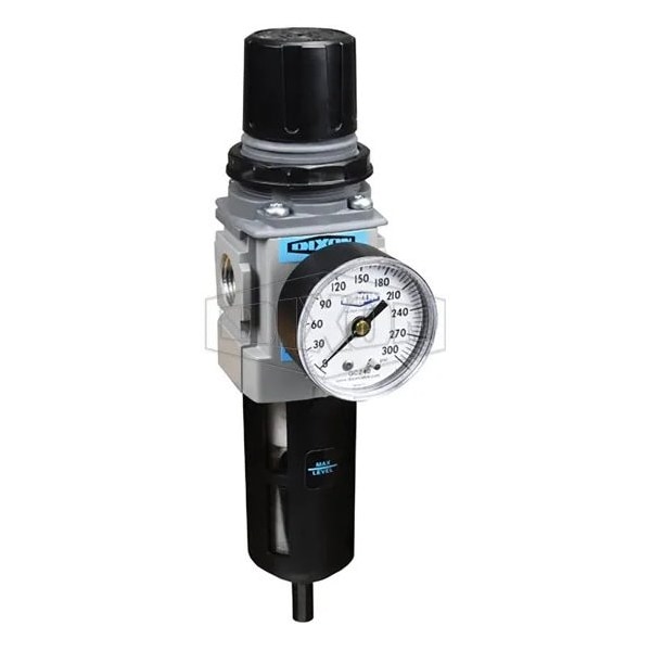 Wilkerson by Self-Relieving Compact Filter/Regulator with GC230 Gauge and Bowl Guard, 1/2 in NPT/BSP