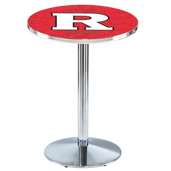 42" Chrome Rutgers Pub Table, 36" dia. Top