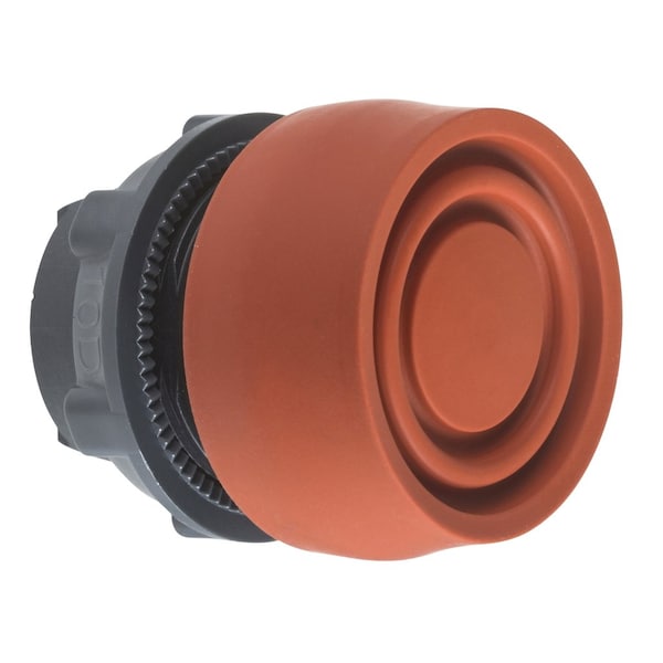 Head for non illuminated push button, Harmony XB5, plastic, flush, red, 22mm, spring return, coloured boot, unmarked