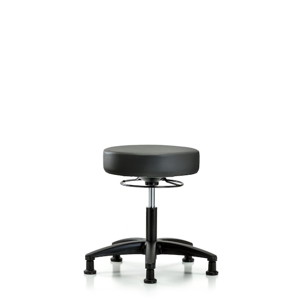 Vinyl Stool, Desk, Glides, Carbon