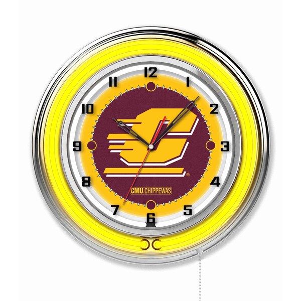 Central Michigan University Double Neon 19" Clock