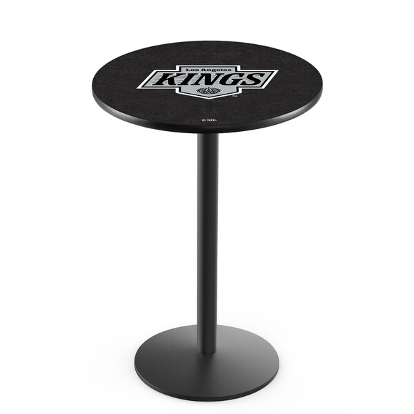 42" Blk Wrinkle Los Angeles Kings Pub Table, 36" dia. Top