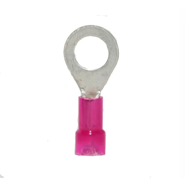 Ring Terminal, 1/4 in Stud Size, 18 AWG, 600 V, Nylon Insulated, 1000 PK
