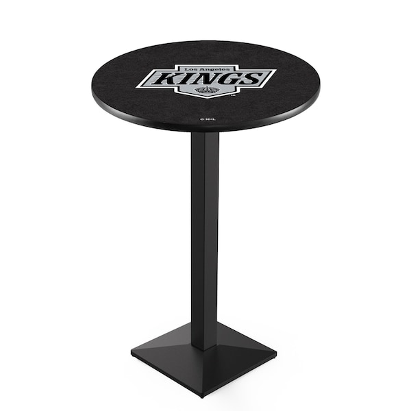 42" Blk Wrinkle Los Angeles Kings Pub Table, 36" dia. Top