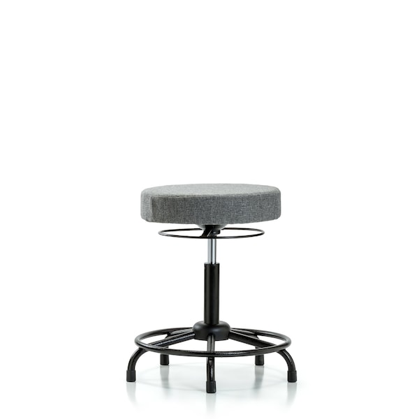 Rutledge Fab Stool without Back-Medium Bench Height with RT BaseandStat Glides in Gray Fab