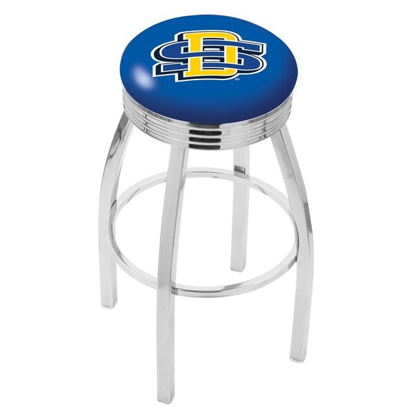 25" Chrome South Dakota State Swivel Bar Stool, Accent Ring