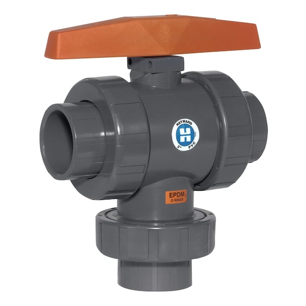 Manual 3-Way Ball Valve, 1 1/2", CPVC