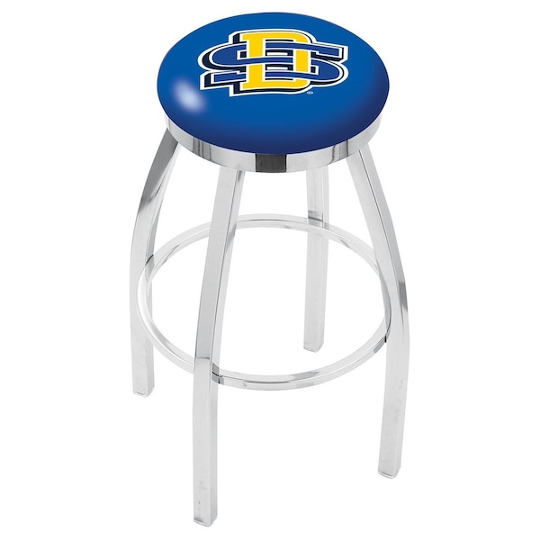 25" Chrome South Dakota State Swivel Bar Stool, Accent Ring
