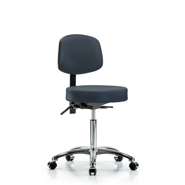 Ben Stool, Med, Vinyl, Bk, Cast, Nav
