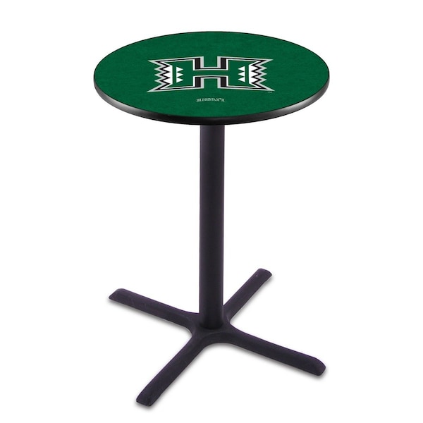 42" Blk Wrinkle Hawaii Pub Table, 36" dia. Top