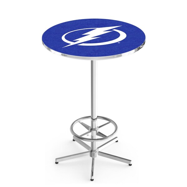 42" Chrome Tampa Bay Lightning Pub Table, 36" dia. Top