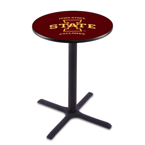 42" Blk Wrinkle Iowa State Pub Table, 36" dia. Top
